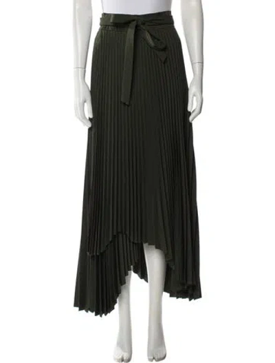 Pre-owned A.w.a.k.e. Raw-edge Trim Long Skirt In Green