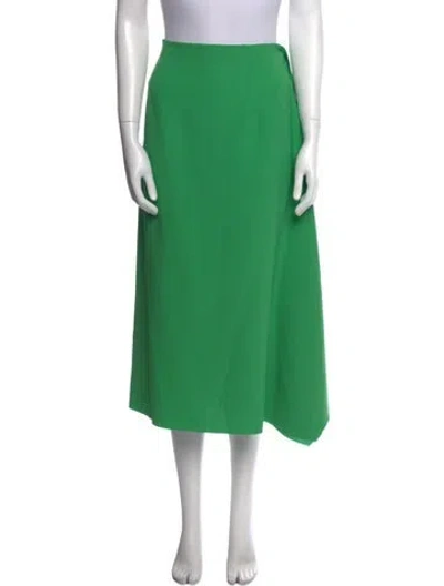 Pre-owned A.w.a.k.e. Raw-edge Trim Midi Length Skirt In Green