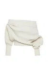 A.w.a.k.e. Rib Button Sweater In White