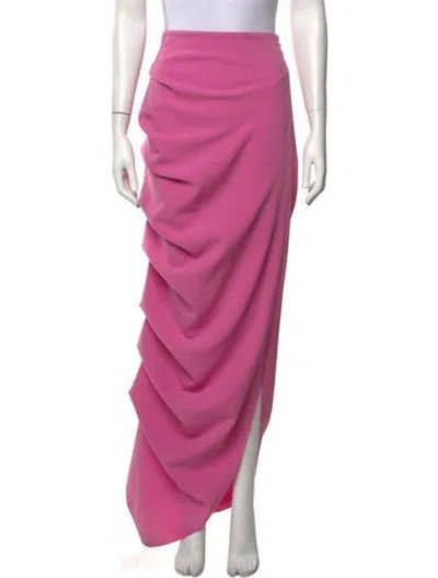 Pre-owned A.w.a.k.e. Ruffle Embellishment Long Skirt In Pink