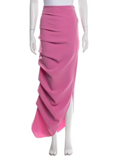 Pre-owned A.w.a.k.e. Ruffle Embellishment Long Skirt In Pink