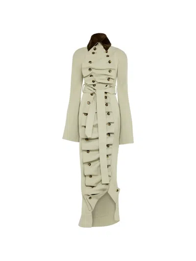 A.W.A.K.E. RUFFLED TRENCH COAT
