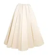 A.w.a.k.e. Satin Pleated Midi Skirt In Neutral