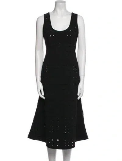 Pre-owned A.w.a.k.e. Scoop Neck Midi Length Dress W/ Tags In Black