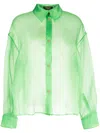 A.w.a.k.e. Organdy 80s Shirt Shirt And Blouse Green In Green