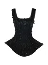 A.w.a.k.e. Mode Ballerina Embellished Silk-blend Top In Black