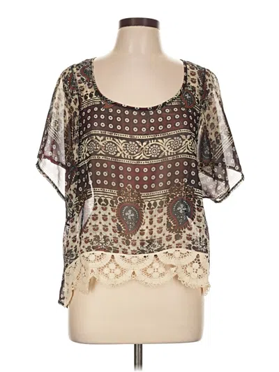 Pre-owned A.w.a.k.e. Short Sleeve Blouse In Brown