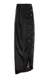 A.w.a.k.e. Silk-blend Rounded Hemline Skirt In Black