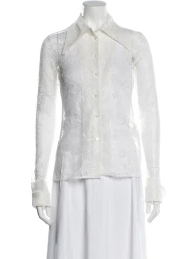 Pre-owned A.w.a.k.e. Silk Sweater W/ Tags In White