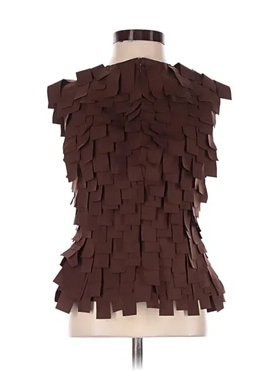 Pre-owned A.w.a.k.e. Sleeveless Blouse In Brown