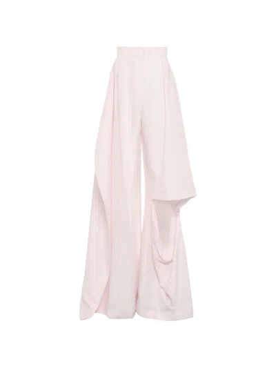 A.w.a.k.e. Slit-knee Draped Trousers In Pink