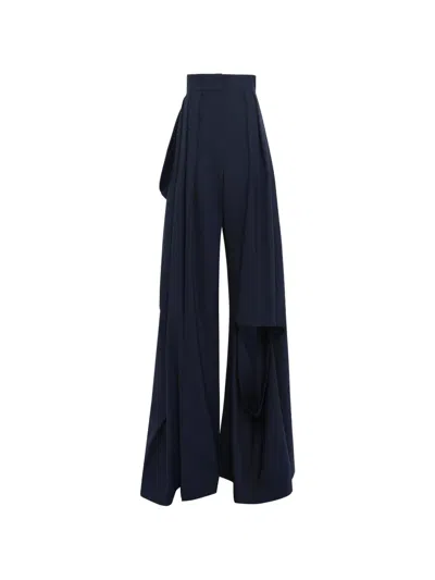 A.w.a.k.e. Slit-knee Trousers In Blue