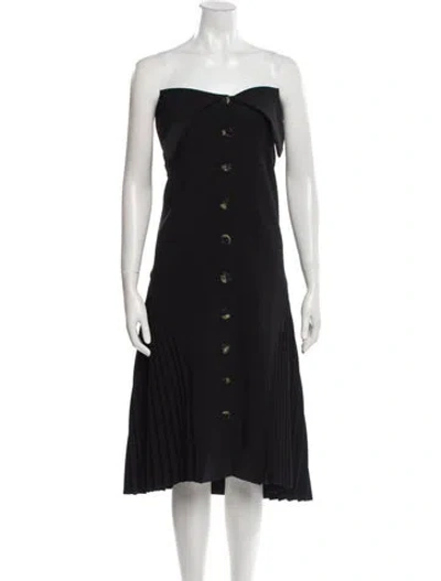 Pre-owned A.w.a.k.e. Square Neckline Knee-length Dress In Black