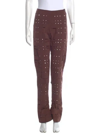 Pre-owned A.w.a.k.e. Straight Leg Pants In Brown