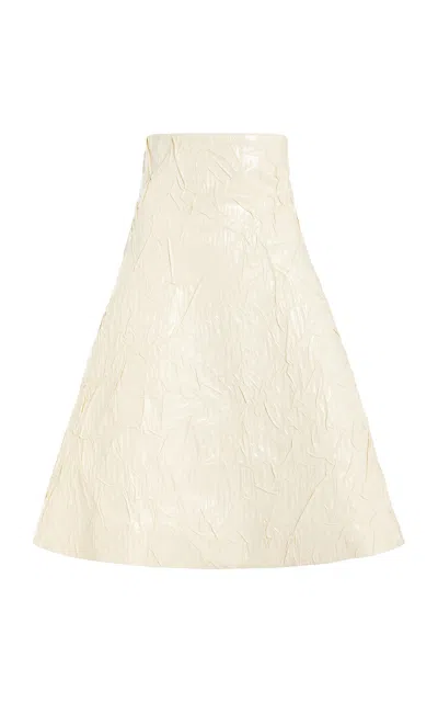 A.w.a.k.e. Structured A-line High-waist Midi Skirt In Brown