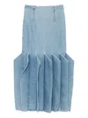 A.w.a.k.e. A. W.a. K.e. Mode Denim Skirt With Panel Detail Mid Blue In Blue