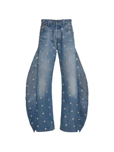 A.w.a.k.e. Studded Side-insert Jeans In Blue