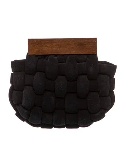 Pre-owned A.w.a.k.e. Suede Evening Bag In Black