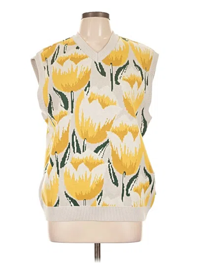 Pre-owned A.w.a.k.e. Sweater Vest In Yellow