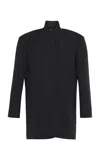 A.w.a.k.e. Tailored Cotton-blend Jacket Midi Dress In Black