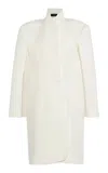 A.w.a.k.e. Tailored Cotton-blend Jacket Midi Dress In White