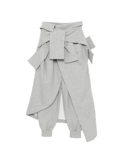 A.w.a.k.e. Tie Waist Trousers In Gray