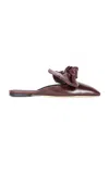 A.w.a.k.e. Tim Open Toe Mule With Bow In Brown
