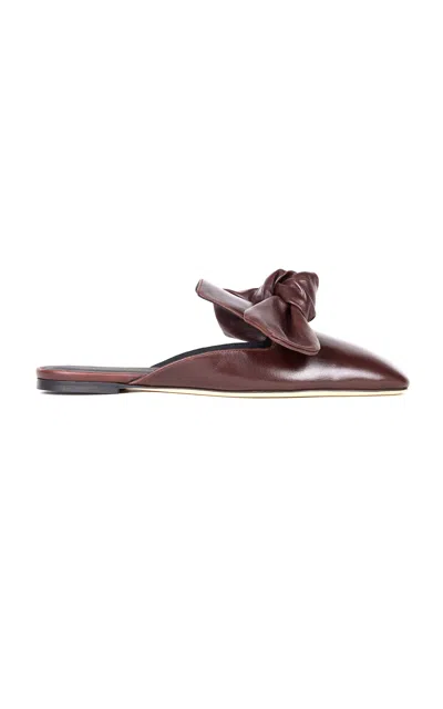 A.w.a.k.e. Tim Open Toe Mule With Bow In Brown
