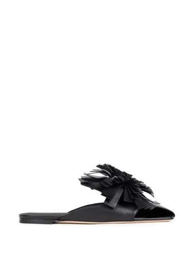 A.w.a.k.e. Tim Pom-pom Mules In Black