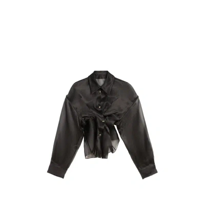 A.w.a.k.e. Top Chemise Plissée En Organza De Soie