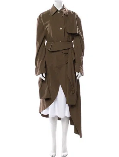 Pre-owned A.w.a.k.e. Trench Coat In Green