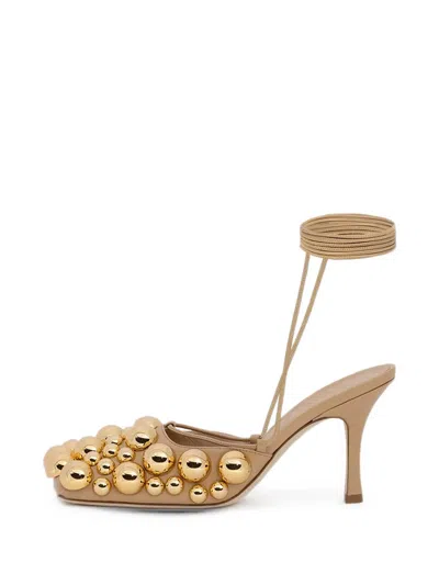 A.w.a.k.e. Ursula Sphere-embellished Pumps In Gold