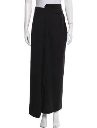 Pre-owned A.w.a.k.e. Virgin Wool Wide Leg Pants In Blue