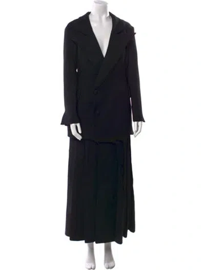 Pre-owned A.w.a.k.e. V-neck Long Dress W/ Tags In Black