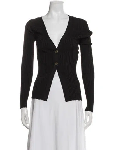 Pre-owned A.w.a.k.e. V-neck Long Sleeve Button-up Top In Gray