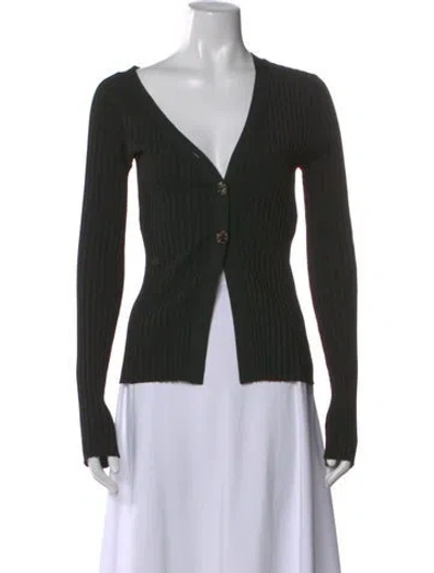 Pre-owned A.w.a.k.e. V-neck Long Sleeve Top In Black