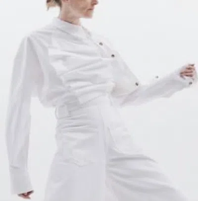 A.w.a.k.e. Voluminous Bib-front Shirt In White