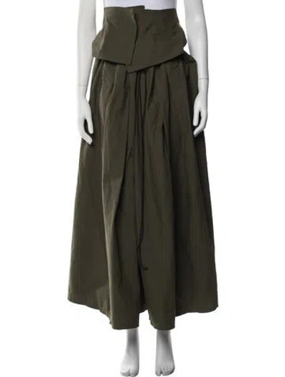 Pre-owned A.w.a.k.e. Wide Leg Pants In Green