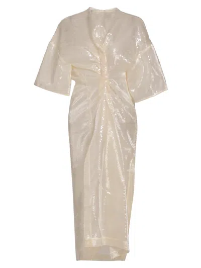 A.w.a.k.e. Women's Knotted Sequin Midi-dress In Gold