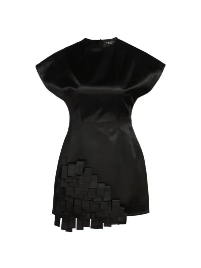 A.w.a.k.e. Women's Satin Rectangle-detailed Top In Black