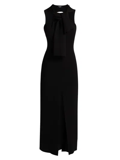 A.w.a.k.e. Women's Tieneck Knit Midi-dress In Black
