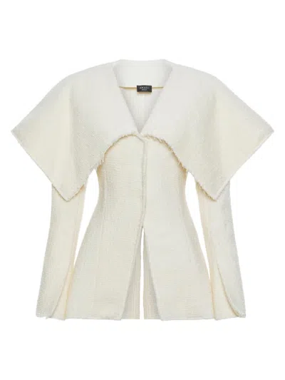 A.w.a.k.e. Women's Wide Spread Collar Fitted Jacket In Sand