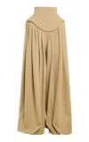 A.w.a.k.e. Wool-blend Basque Pleated Pants In Brown