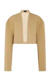 A.w.a.k.e. Wool-blend Cropped Tuxedo Jacket In Brown