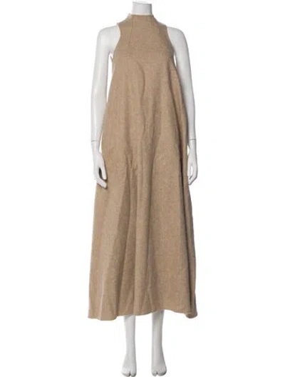 Pre-owned A.w.a.k.e. Wool Long Dress In Neutral