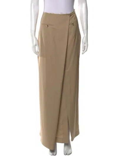 Pre-owned A.w.a.k.e. Wool Long Skirt In Neutral