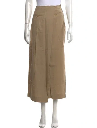 Pre-owned A.w.a.k.e. Wool Midi Length Skirt In Neutrals