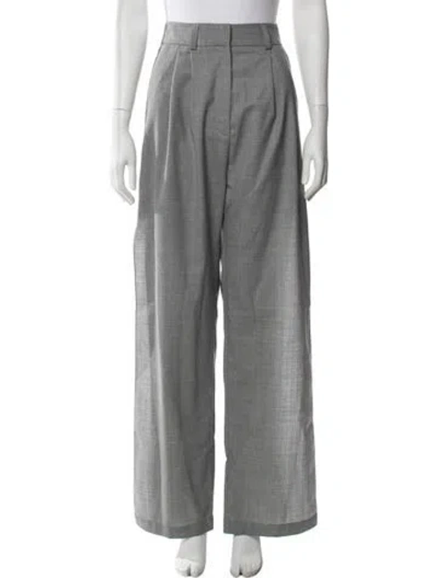 Pre-owned A.w.a.k.e. Wool Wide Leg Pants In Grey