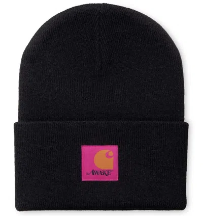 Pre-owned Awake X Carhartt Wip Beanie In Black