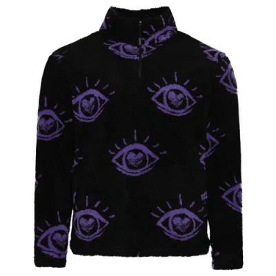 Aware Brand Mens  3 Eye Fleece Pullover In Black/purple